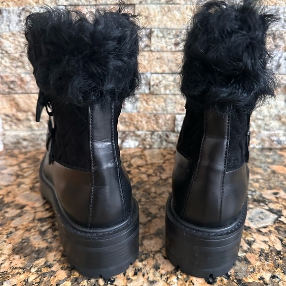 Aquazurra Ryan Lug-Sole Shearling Buckle Boot - Picture 6 of 10